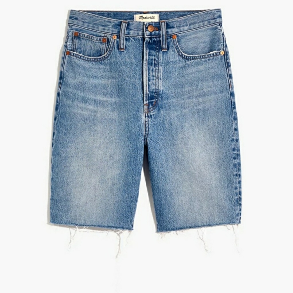 Madewell High Rise Long Denim Shorts